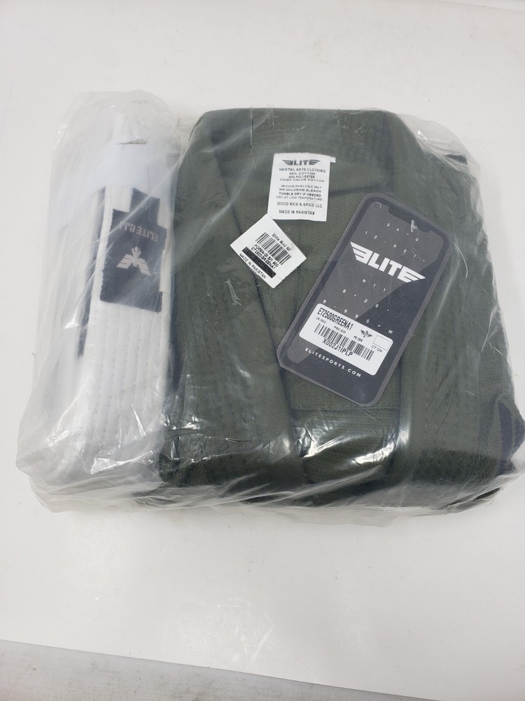 Elite Green Jiu Jitsu BJJ Gi Size A1 With White Belt