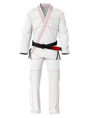 Martial Sports Premium Brazilian Jiu Jitsu Gi – White/Pink, Free Belt, Free Ship