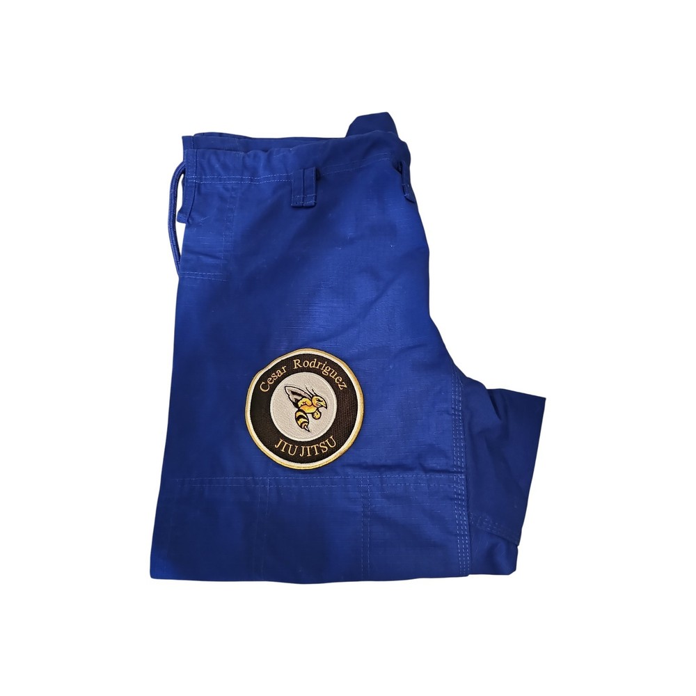 Jiu Jitsu Uniform Pants Cesar Rodriguez Patch Blue Adjustable Size A-2 Pakistan