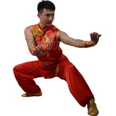 Sleeveless Kung Fu Martial Arts Uniform Tai Chi Nanquan Suit Dragon Embroidery