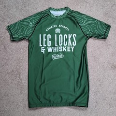 Leg Locks And Whiskey Rash Guard Komainu Apparel Mens Large Green Jiu Jitsu MMA