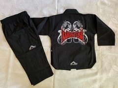 NEW KIDS KARATE TAEKWONDO UNIFORM, BLACK, BOYS GIRLS, SIZE 0000 / 110cm