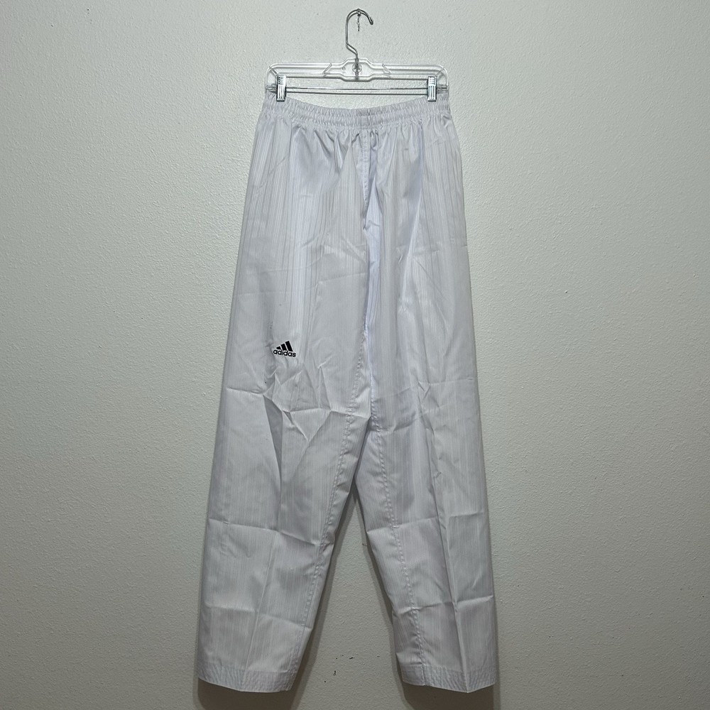 Adidas White Striped Taekwondo Martial Arts Pants Stretch Waist Men’s Size 200