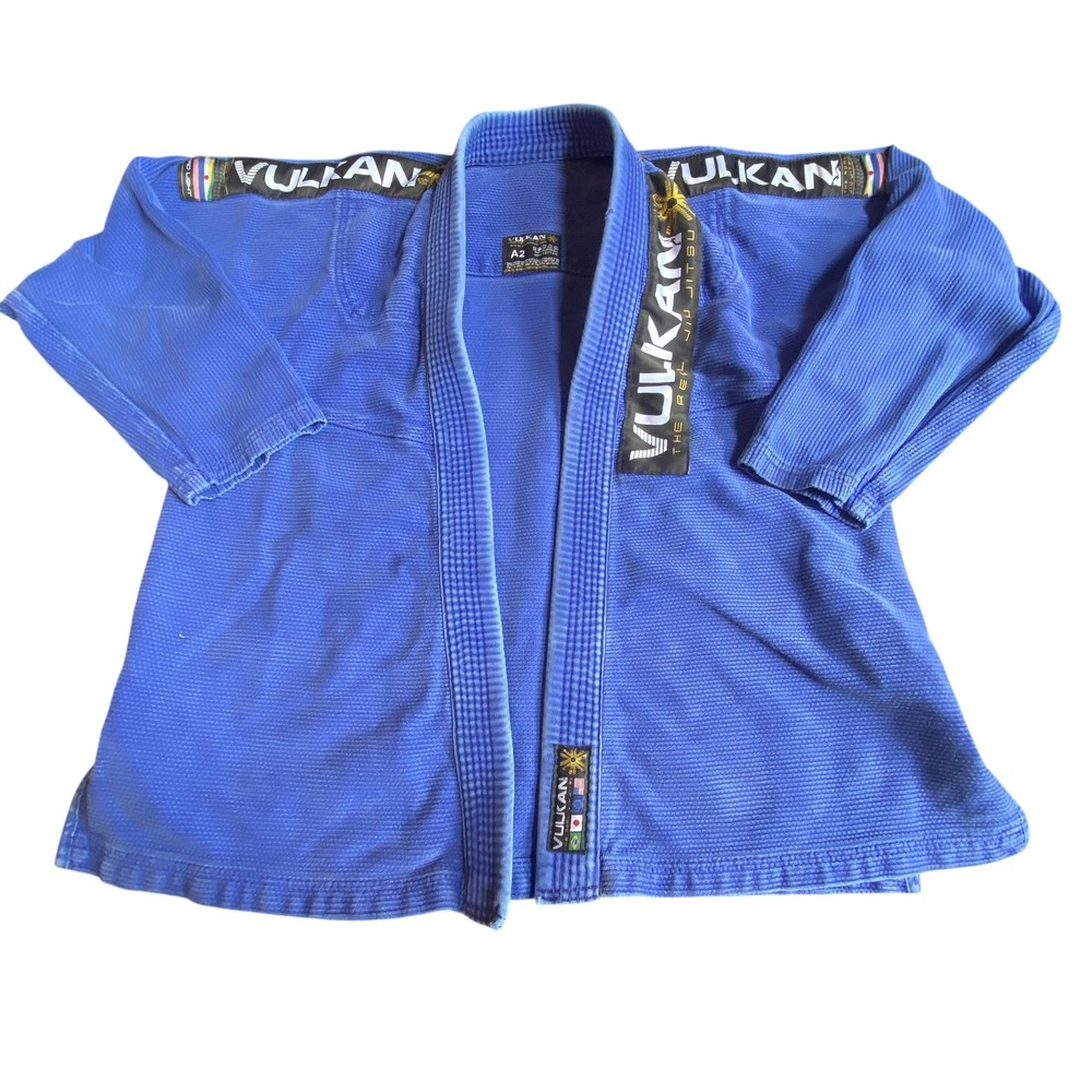 Vulkan Pro Light Jiu Jitsu Gi Jacket Mens Large A2 Blue 100% Cotton Brazil
