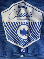KiNGS Mens F2 Blue Jiu Jitsu MMA Martial Arts Kimono Jacket Top