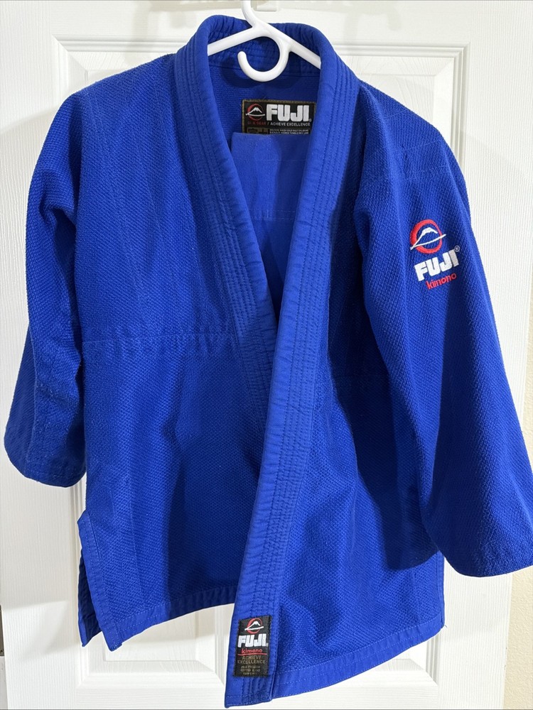 Fuji Sports Kids Double Weave Judo Gi Kimono Blue C2 BJJ Brazilian Jiu Jitsu