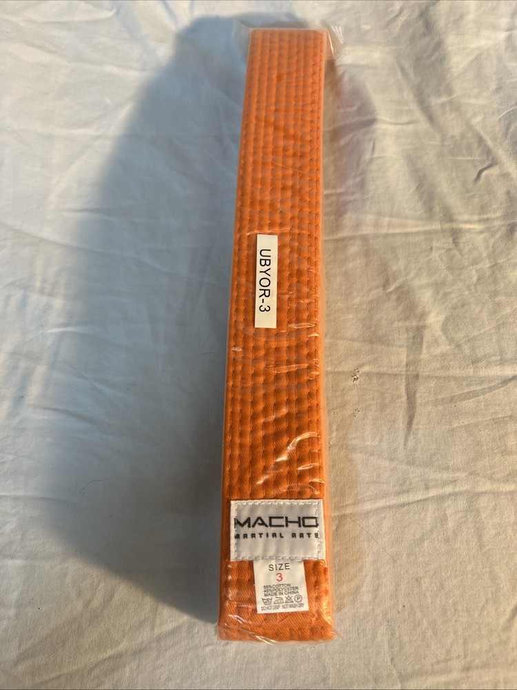 Macho Martial Arts I.75” Orange Belt Size 3
