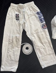 American Top Team Youth Sz M1 Fight Gi Jiu Jitsu BJJ Top & Bottom Uniform + Belt