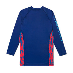 Albino and Preto Wrasse Rash Guard LS Navy BJJ Jiu Jitsu No Gi Training