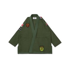 Albino and Preto Fundamental Olive Reserve Gi JIU JITSU Kimono 450 GSM