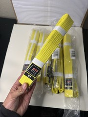 Combat Corner BJJ Kids Yellow/Yellow-black/Yellow- Belts Size Y1/A1 *LOT OF 6*
