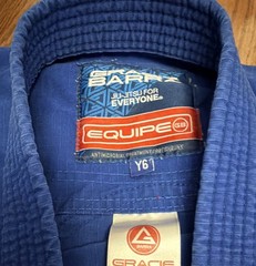 Gracie Barra Equipe GB BJJ Jiu-Jitsu Gi Jacket Y6 Blue