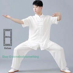 Linen Martial Arts Tai Chi Uniform Kung Fu Wingchun Suit Short Sleeves Outfit