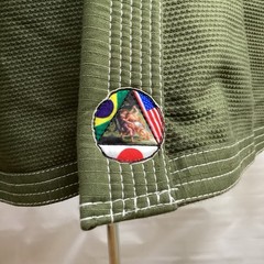 Jiu Jitsu Gi Size A2 Olive Green Biblical Scene Genesis 32 Brazil USA Japan Flag