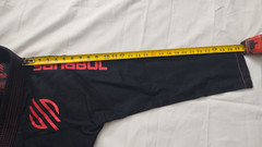 Sanabul Essentials V.2 Ultra Light BJJ Jiu Jitsu Gi Jacket, Size A1, Black / Red