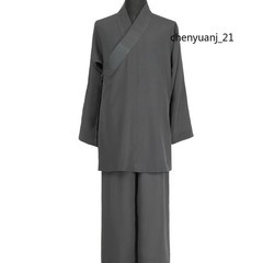 Buddhist Shaolin Monk Robe Full Set Linen Kung Fu Suit Meditation Uniforms Cloth