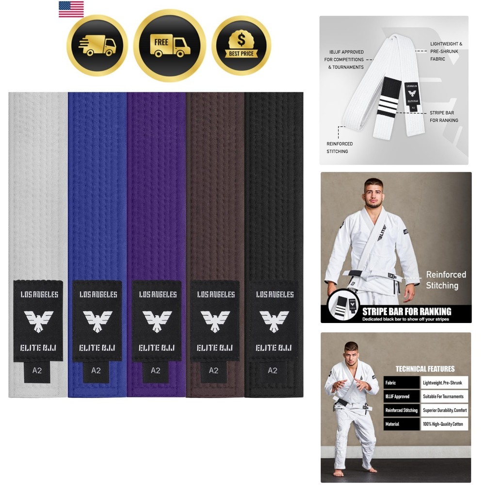 Adults Brazilian Jiu Jitsu Belts for Men & Women,Cotton IBJJF Approved BJJ Be…