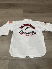 US West Coast Taekwondo Uniform Dobok Kids Size 130 White Martial Arts Set