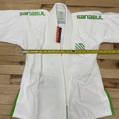 Sanabul Jiu Jitsu Gi Jacket Women’s Size W1 White Green NEW