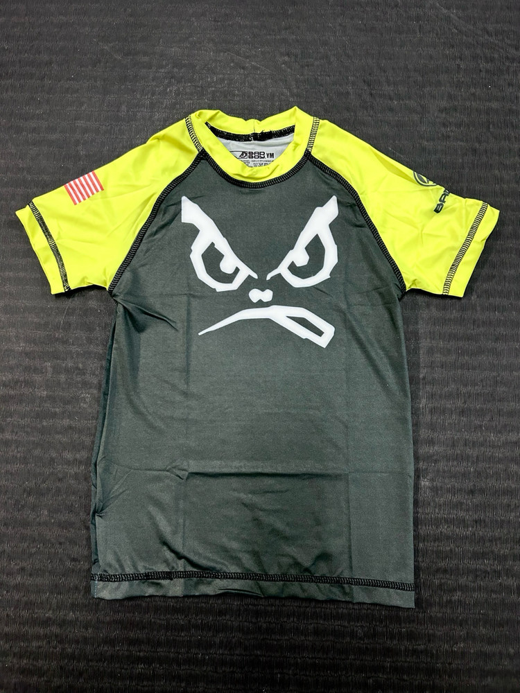 BAD BOY RANKED RASHGUARD YELLOW Jiu Jitsu BJJ MMA Kids Youth Teen Brazil READ