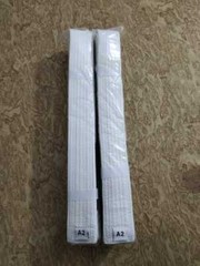 Pearl weave white brazilian jiu jitsu belts 100% cotton set of 2 belts size A2