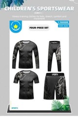 Kids Brazilian Jiu-Jitsu BJJ MMA Rashguard Shorts Set Anime Fighter DBZ