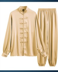 Summer Acetate Ice Silk Taiji Suit Tai Chi Uniform Six Colors Long Sleeved Wushu