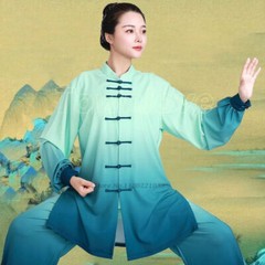Tai Chi Uniform Traditional Wushu Kungfu Suit Gradient Color Martial Arts Suit