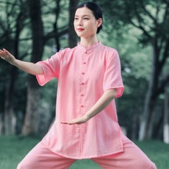 Summer Breathable Short Sleeve Kung Fu Shirts Wing Chun Training Vintage Sport