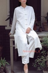 Womens Tai Chi Coat Chinese Tang Suit Top Martial Arts Kung Fu Uniform Vintage