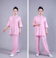 Summer Women Cotton Tai chi Uniform Kung fu Suit Martial arts Wing Chun Clothes
