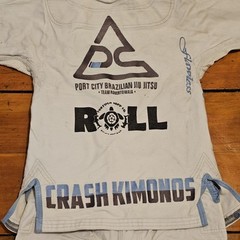 Crash Kimono Womens F2 Short White Gi BJJ Top & Bottom Pants Set Jiu-jitsu Worn