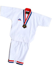 Rhingo Short Sleeve Taekwondo Uniform White/Blue/Red