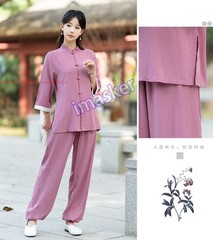Spring Summer Women Cotton Tai chi Uniforms Kung fu Martial arts Wing Chun Suit