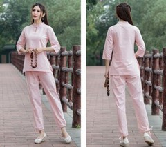 Women Chinese Martial Arts Kung Fu Suit Wushu Tai Chi Yoga Set Uniform Pant&Top