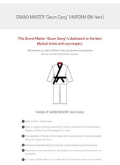 MOOTO Geum Gang Grand Master Uniform (Black-Neck) Open Uniform Instructor Dobok