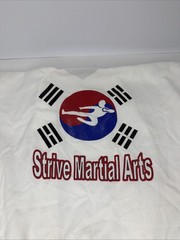 Century Kids Size 2 Strive Martial Arts Graphic Full Gi With White Belt USED