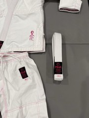 Fuji Girls Brazilian Jiu-Jitsu BJJ Gi Uniform Set White/Pink WC2 With White Belt
