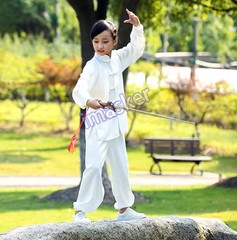 Unisex Kids Tai Chi Cotton Clothing Kung Fu Uniforms Wushu Martial Arts Suit Set
