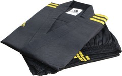 Adidas Champion 3-stripe Open Dobok/Martial Uniform/TaeKwonDo/Karatedo/Gis/Black