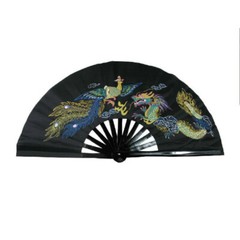 China Wu shu Kung fu Tai chi Dance Exercise fan dragon & phoenix 5Color optional