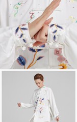 Women Tai Chi Clothes Embroidery Paste Drill Wushu Clothing Martial Art Uniform