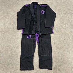 Sanabul Jiu Jitsu Kimono Uniform Womens W4 Black Cotton Open Front Drawstring