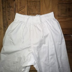 Martial Arts Karate Uniform Cotton Poly White with White Belt Unused Size 0/140