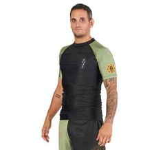 Fuji Japanese Heritage MMA BJJ Jiu Jitsu Long Sleeve LS Rashguard – Black/Green