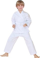FLUORY Karate Uniform with Size 000/110CM (3'5-3'9), Ku-c001-white