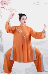 Women Soft Silk Satin Tai Chi Suit Kung Fu Wushu Martial Uniform Jacket Pants