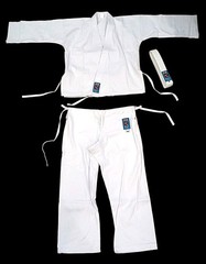 R.E.I Martial Arts Uniform Set Karate Taekwondo Jacket Pant Belt White Sz 00 Kid