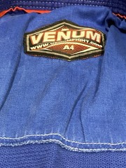 Venum BJJ GI Competitor Single Weave Blue Size A4 Adult Embroidered Patches