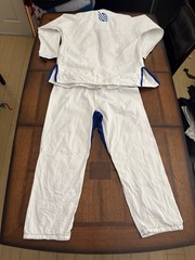 Sanbul Essential Gi A3 White & Blue Jiu Jitsu BJJ Kimono Uniform Jacket Pants